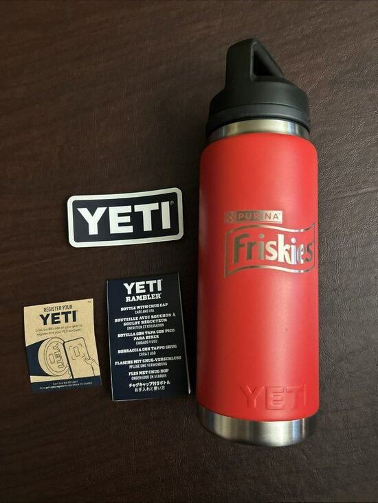 Yeti Other - YETI Rambler 26oz Bottle Red Purina Friskies Limited Edition w/ Chug Cap New